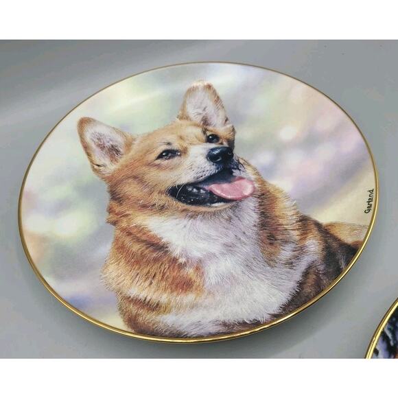 Set of 3 Rick Garland Corgi Collector Plates Faithful Friend Eager To Play Snow - Picture 4 of 7